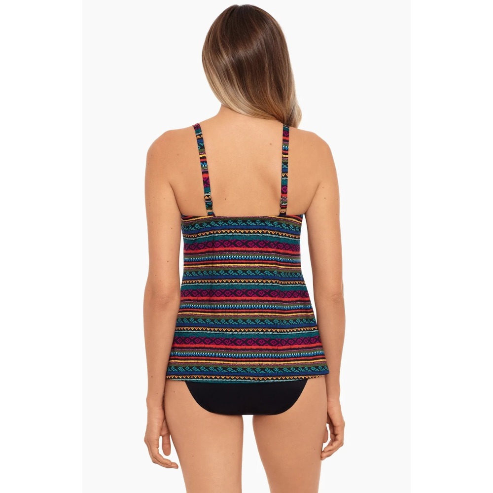 Miraclesuit Size 8 Love Knot Tankini Top NWT Tropical Tribal Twist Front $110 - Picture 5 of 13